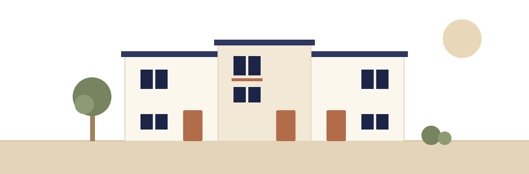 Build-to-rent rooming house illustration